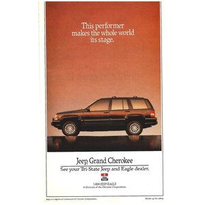 Jeep Grand Cherokee Car Auto 1990s Vintage Print Ad 8 in